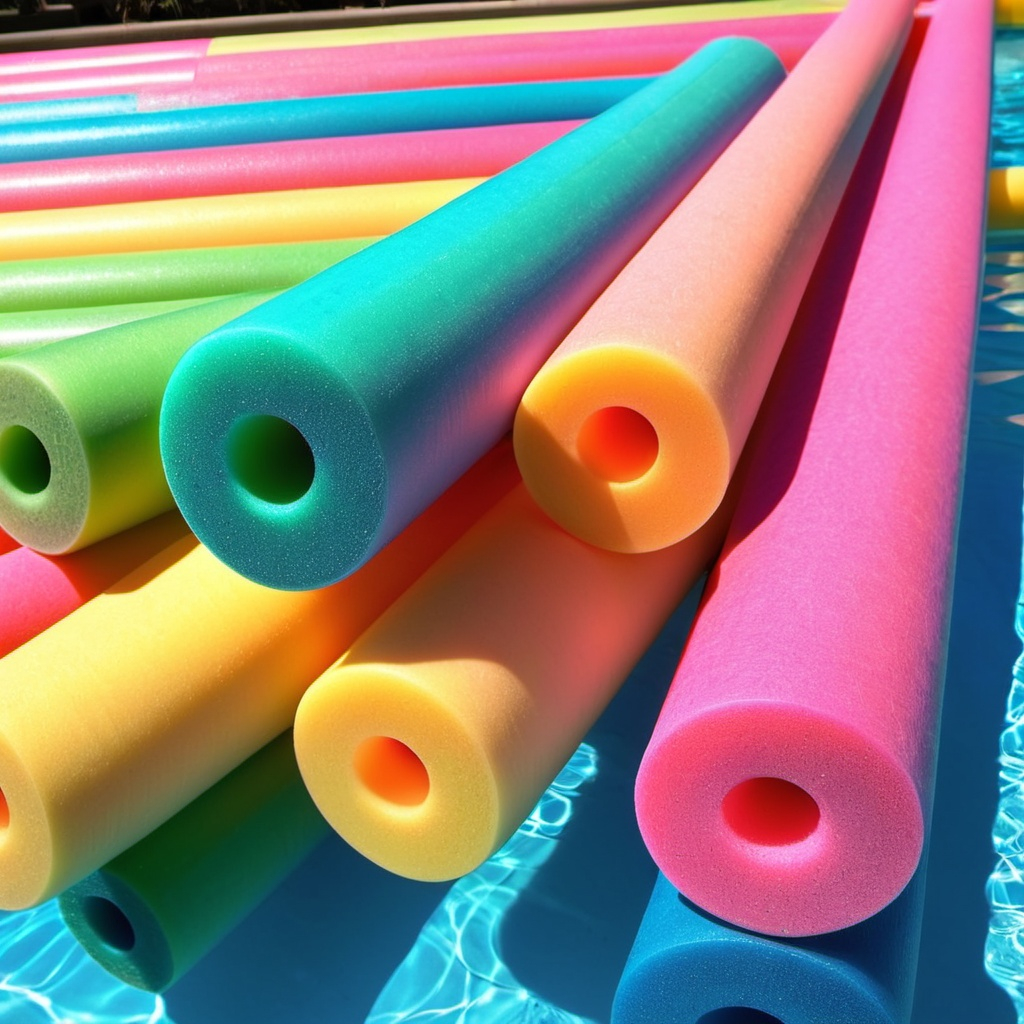 Pool noodles from Alcot Plastics Ltd. in Guelph, Ontario