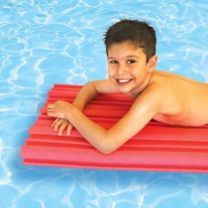 LINK'EMS interlocking pool noodles connected into a floating pool shape