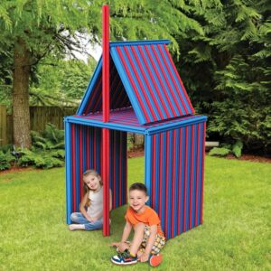 Fort structure made with LINK'EMS interlocking pool noodles